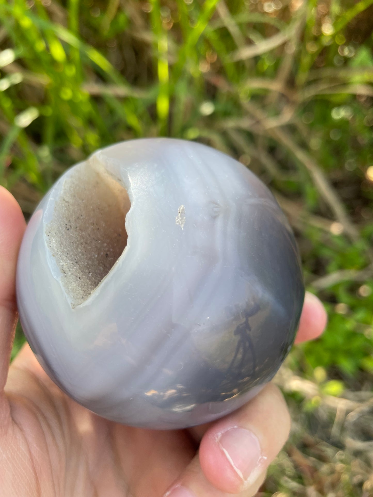 1.2LB Natural Geode Sphere,Agate Geode Ball,Natural Druse Ball,Crystal Ball Hole,Mineral Specimens,Crystal Heal,Crystal Gift,Home Decoration