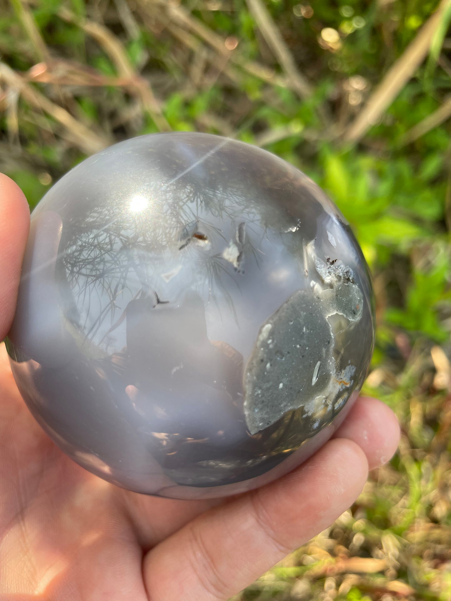 1.2LB Natural Geode Sphere,Agate Geode Ball,Natural Druse Ball,Crystal Ball Hole,Mineral Specimens,Crystal Heal,Crystal Gift,Home Decoration