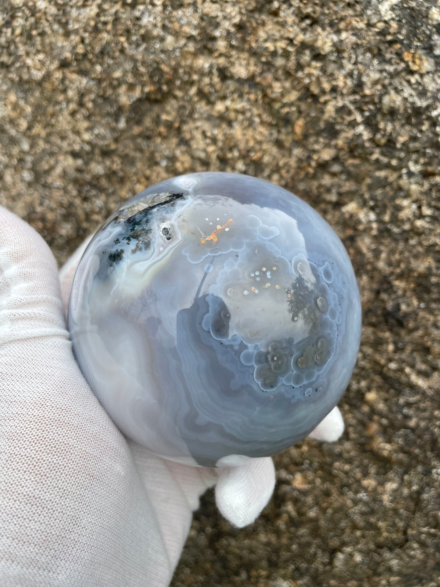 1.56LB Natural Geode Sphere,Agate Geode Ball,Natural Druse Ball,Crystal Ball Hole,Mineral Specimens,Crystal Heal,Crystal Gift,Home Decoration